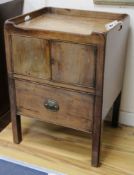 A George III mahogany tray topped night commode W.56cm