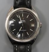 A gentleman's mid 1970's stainless steel Omega Ranchero automatic wrist watch, movement c.1012, on