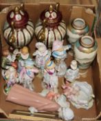 A quantity of mixed ceramics, Continental porcelain figures, etc.