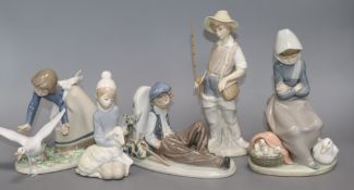 Five Lladro porcelain figures