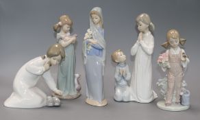 Five Lladro porcelain figures