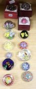 Fourteen glass paperweights including Caithnesss