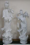 Two blanc de chine figures tallest 47cm