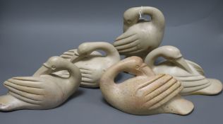 A group of stone geese