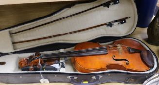 A David Dix oversize viola, labelled and dated 1979, with two bows, cases