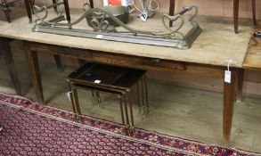 A French oak drop leaf farmhouse table W.250cm