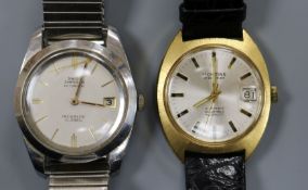 A gentleman's stainless steel Emperor automatic wrist watch and a Montrine automatic wrist watch.