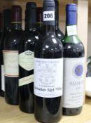 Seven assorted wines including Italian, Spanish and Australian, together with three Barons de
