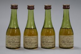 Four miniature Balvenie single malt whiskies, 50ml