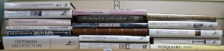 A quantity of reference books relating to Art movements, architecture, cutlery, furniture, Victorian