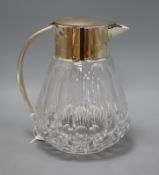 A silver plate mounted crystal lemonade jug