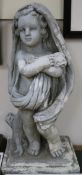 A 19th century plaster cherub putti height 61cm