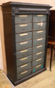 A 19th century French Wellington office chest W.96cm