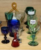 A quantity of 19th century coloured glassware