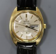 A gentleman's early 1970's steel and gold plated Omega Automatic Constellation wrist watch, movement