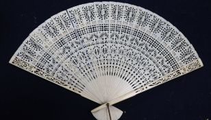 A carved ivory fan