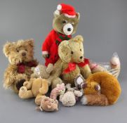 Eleven collector's bears, tallest 16in.