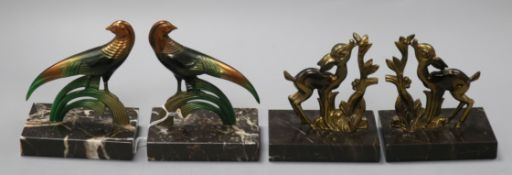 Two pairs of Deco bookends
