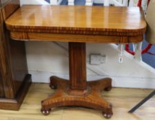 An early Victorian satinwood card table W.91cm
