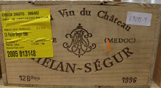 A case of Chateau Phelan Segur 1996