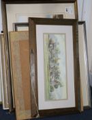 A group of 10 assorted paintings mainly watercolours by artists including Ken Buckley, Julian