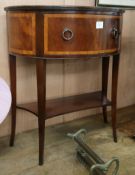 A half-round mahogany side table W.70cm