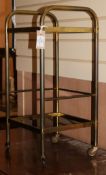 A 1960's brass two tier trolley W.32cm