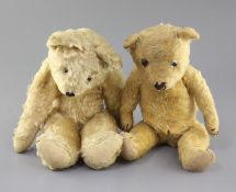 A 1930's Chiltern bear and another, tallest 15in.