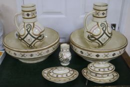 A Victorian six piece Staffordshire toilet set