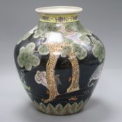 A Chinese famille noire vase Height 28cm