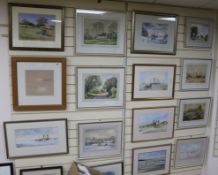 A group of 15 assorted watercolour landscapes by artists including Frank James, Anne Knowles,