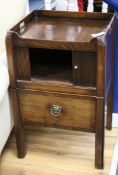 A George III mahogany tray topped night commode W.47cm