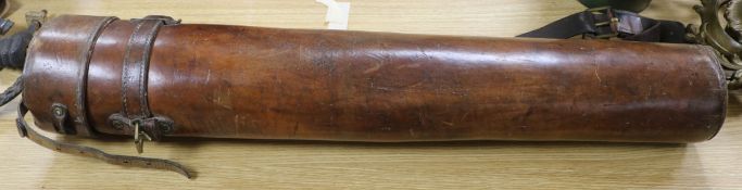 A French Krauss leather telescope case