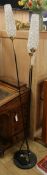 A 1960's brass mounted floor lamp H.167cm