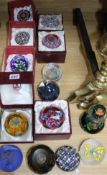 Fourteen paperweights including Caithness