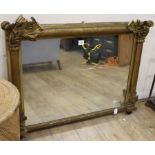 A William IV giltwood overmantel mirror W.112cm