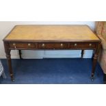 A Regency mahogany writing table W.134cm