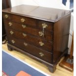 A 19th century oak chest of drawers W.109cm