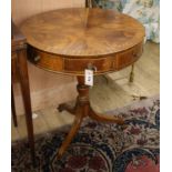 A Regency style inlaid mahogany drum top table W.61cm