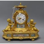 A late 19th century French ormolu striking mantel clock height 31.5cm