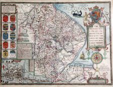 John Speede. The Countie and Citie of Lyncolne described, a coloured engraved map, c.1612-27, 53 x