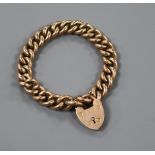 A 9ct gold curb link bracelet.