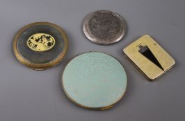 Four assorted compacts including Art Deco