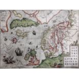 Ortelius, Abraham. Septentrionalium Regionum descrip, a coloured engraved map, c.1570 or later, 50 x