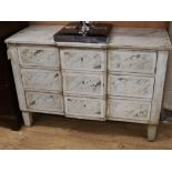 A painted breakfront commode W.114cm