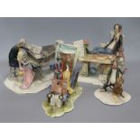 Four Scricciolo porcelain figures