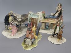 Four Scricciolo porcelain figures