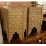 A pair of hexagonal lamp tables W.43cm