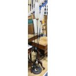 A 1960's brass mounted floor lamp H.167cm