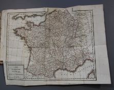Atlas de la Geographie, Statistique, Hydraulique ... with hand coloured edged maps (incomplete),